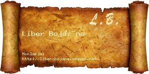 Liber Bojána névjegykártya